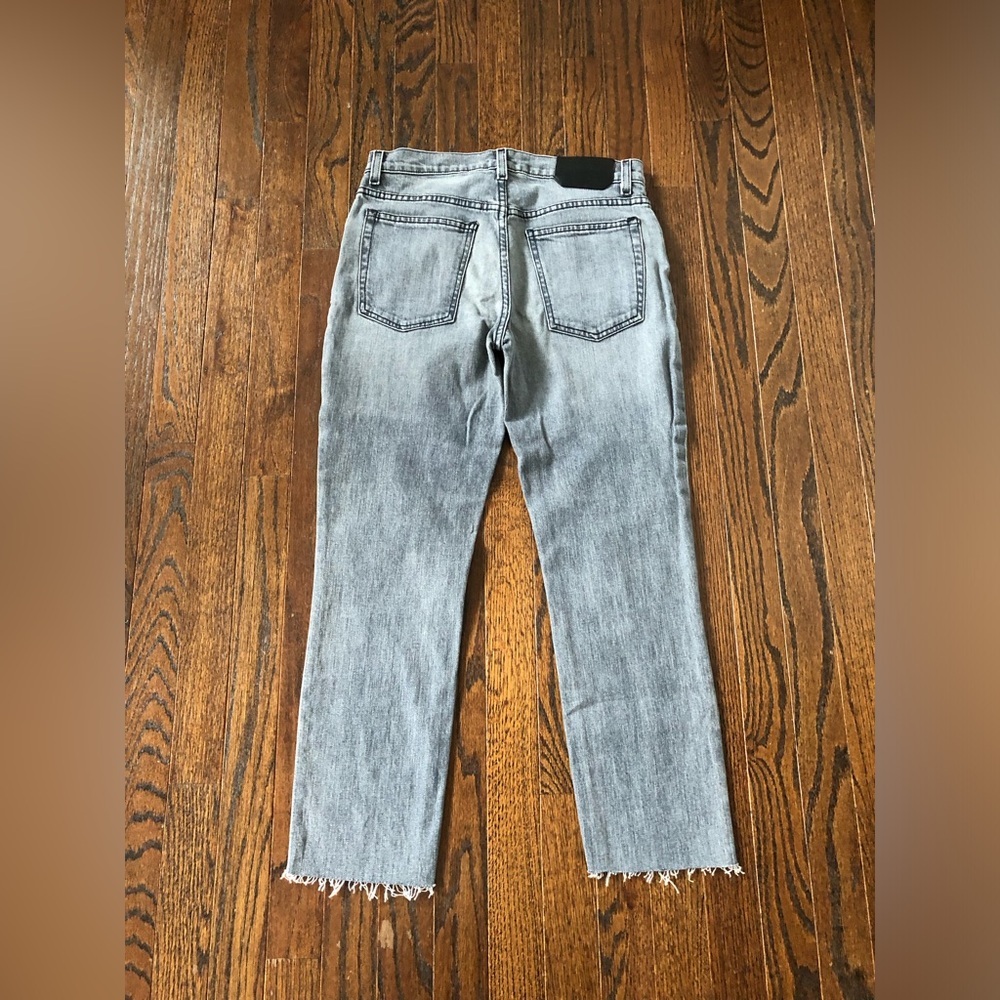 Proenza Schouler Womens 27 Blue/Gray Acid Wash PS-J2 5-Pocket Cropped Fray Jeans - Picture 11 of 16